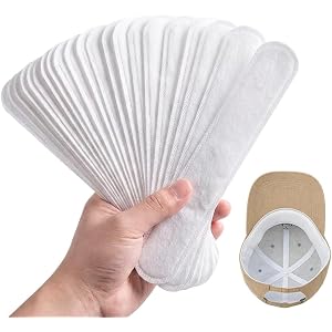 Jurfest Hat Sweat Liners 100 Pcs, Disposable Sweatband for Baseball Caps, Helmet Absorbing Tape for Men Women