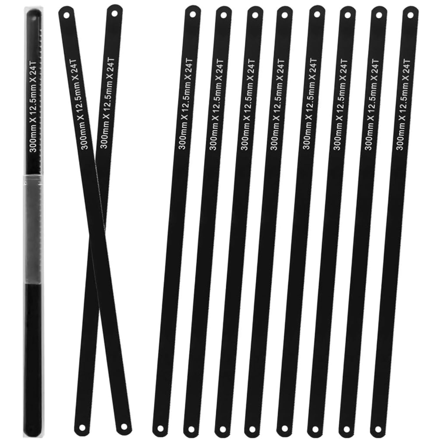 Dunnet Tools 24pc Carbon Steel Hacksaw Blades, 12 Inch, 24TPI, Metal & Plastic Compatible