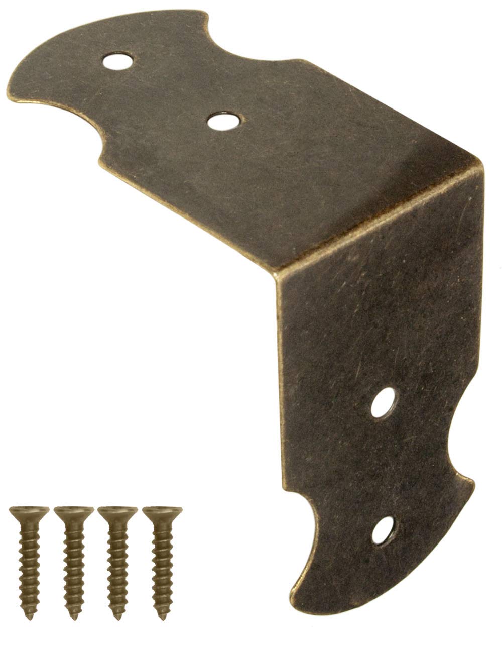 FUXXER 15 x Angle Connectors, Furniture Clips, Antique Vintage Brass Design, 42 x 25 mm