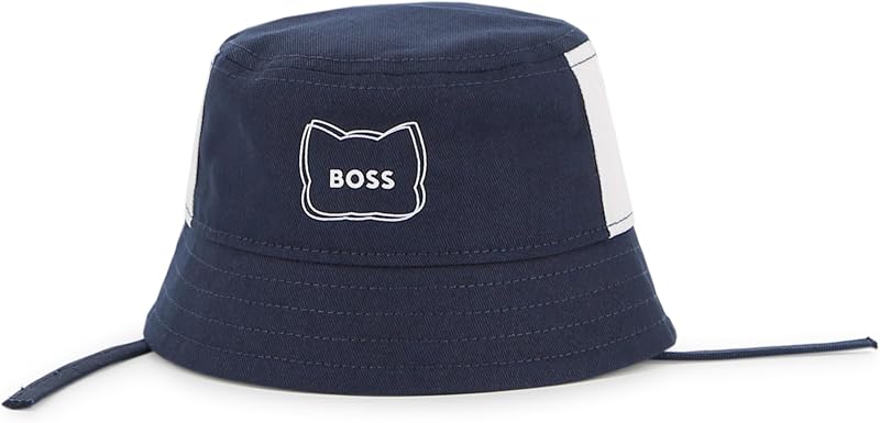 , Jungen, Mütze, mit Logo-Print, Cargoblau, 44