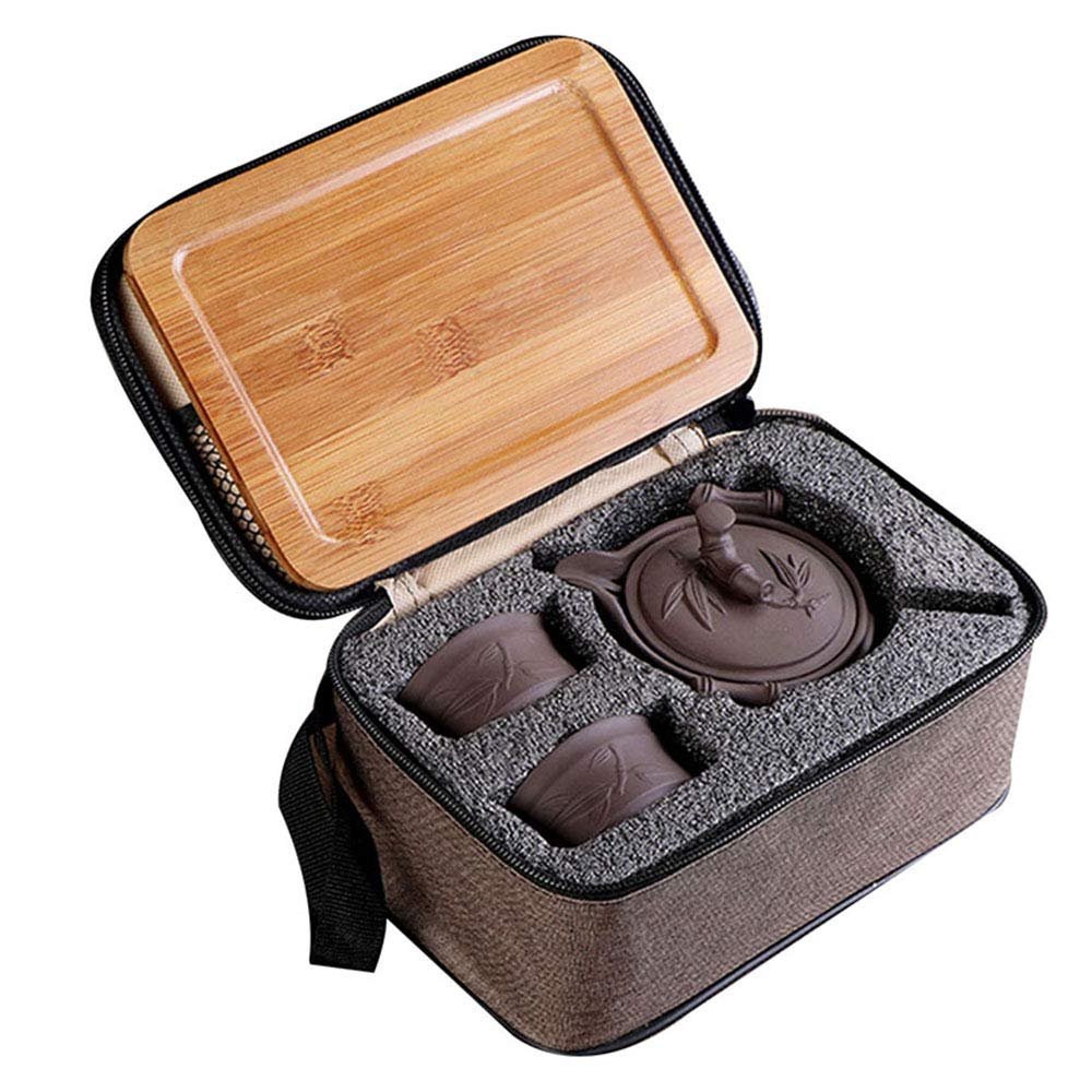 Yixing Teapot Set - Handmade Chinese Purple Clay Teapot - Healthy Travel Kongfu Tea Set - Good Business Gifts