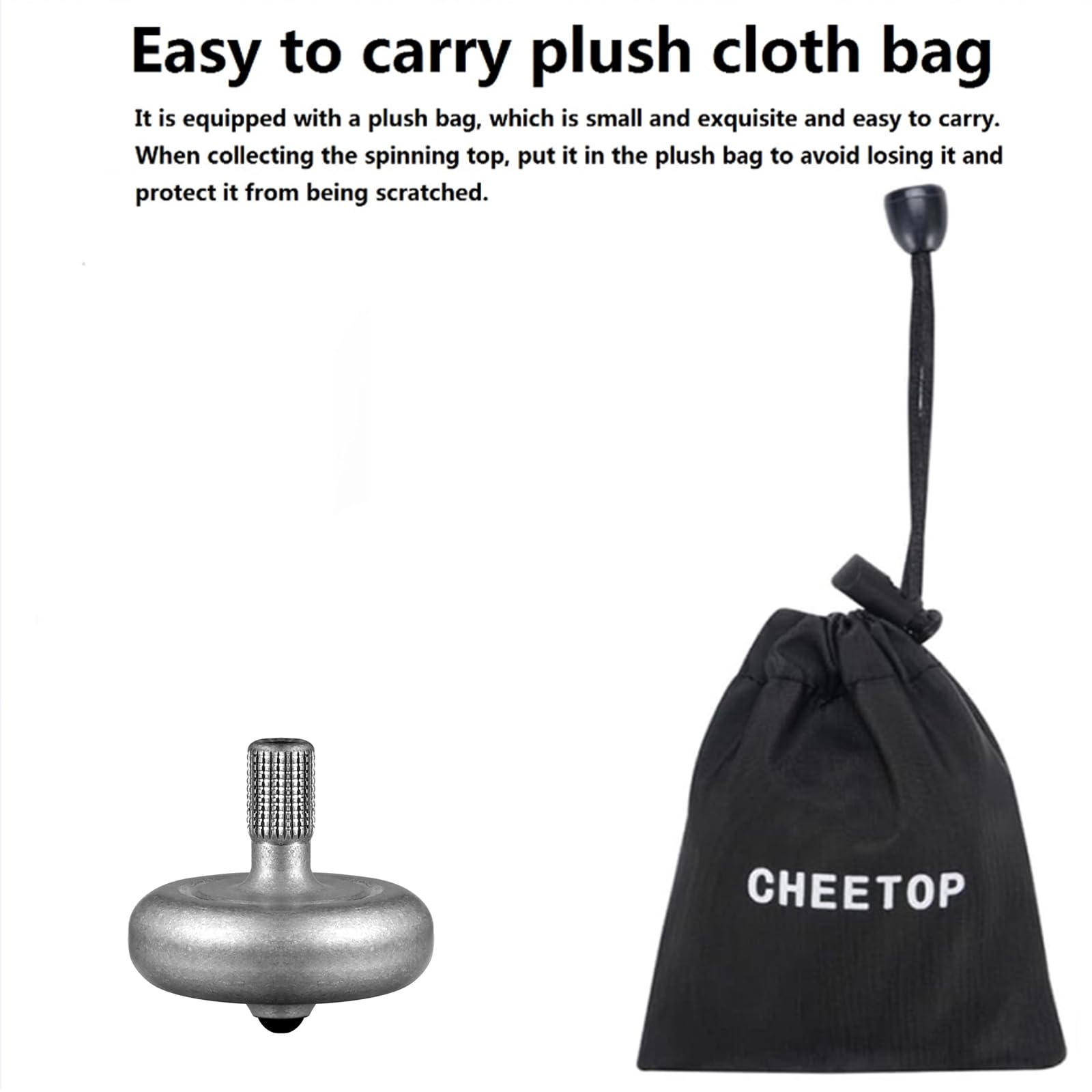 Premium Precious Titanium Spinning Top, Spin Long Time Exceed 10 Minutes, Perfect Balance, Metal Kinetic Desk Fidget Toy, Wear-Resistant Drop-Resistant Does not Rust (Thor Stone Washing Gray)