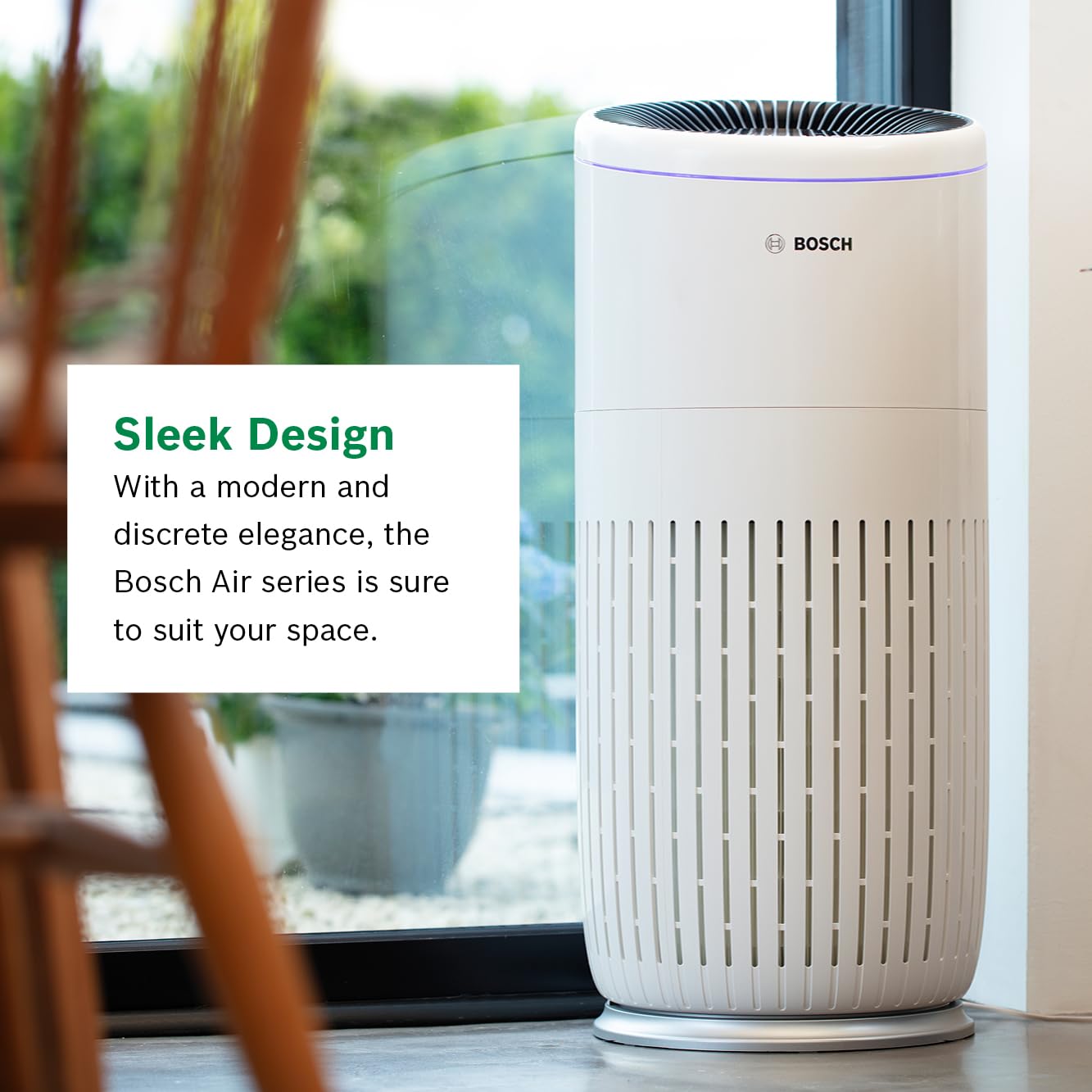 BOSCH Air Purifier for Home, Large Spaces (Covers, 2745-sq ft), 4-in-1 Filter for Pollen, Viruses, Smoke, Dust, Dander, Outdoor Pollution, Odors, HEPA, ENERGY STAR, Air 6000, White
