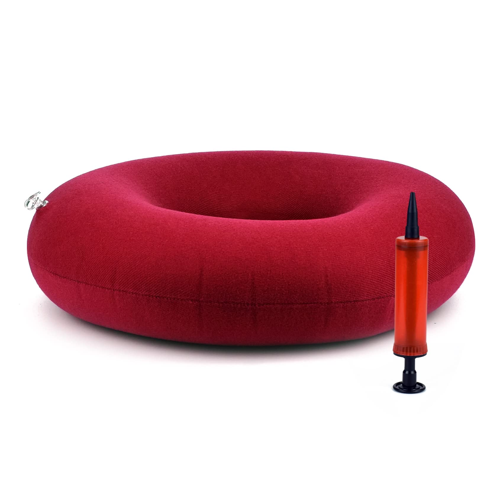 WATAWATA Portable Inflatable Cushion donut cushion pressure cushions for bottoms Donut Shape, Comfortable Sitting, Pressure Relief, Suitable for All (Red)