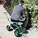 Sunnydaze Garden Cart with Wheels - Garden Stool on Wheels - Rolling Gardening Seat with Extendable Handle - Swivel Seat - Green