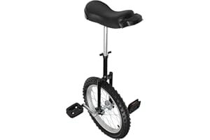 OMOSIROI 16/24 Inch Wheel Unicycle with Steel Rim, Unicycle Electric Wheel Skidproof Mountain Tire Cycling Sports Exercise with Adjustable Seat, Adults Kids Outdoor Sports Fitness Exercise Tool