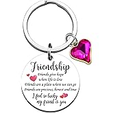 Hafviyra Best Friend Keychain for Women Stainless Steel Key Chain Gift For Bestie Bff Special Halloween Thanksgiving Christmas Valentines Day Gift for Friend Female Long Distance Gifts Ideas