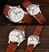 DREAMING Q&P Ultrathin Leather His and Hers Wristwatches (Brown Gold Case)