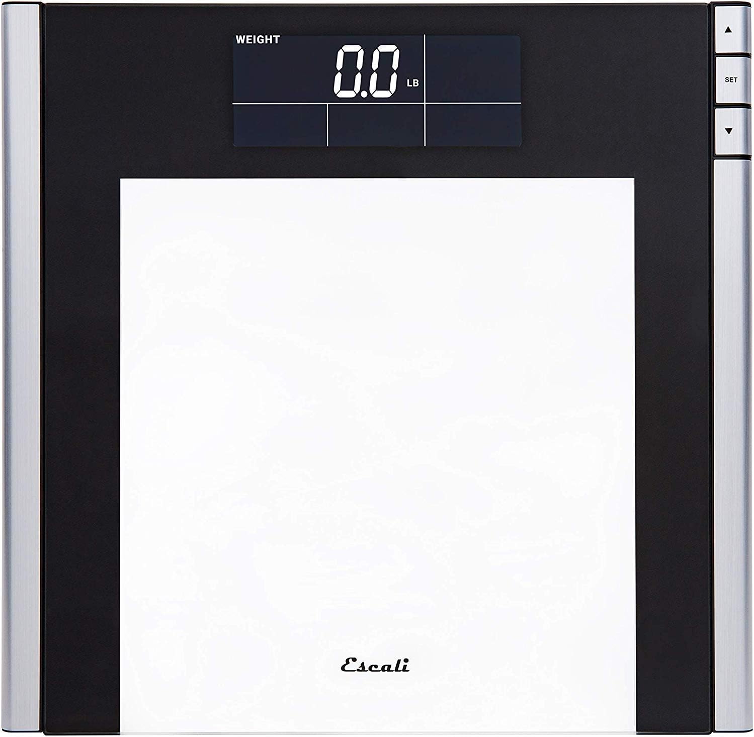 Amazon Com Escali Ustt200 Track And Target Bathroom Body Scale 4 User Profiles Lcd Digital Display 440lb Capacity Clear Black Health Personal Care