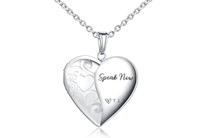 SHBOAZED Love Heart Locket Necklace for Women Photo Locket Hold Pictures Jewelry Birthday Gifts
