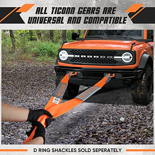 TICONN 3 ''x20' Recovery Tow Strap, Break Strength 35,000 lbs Tested