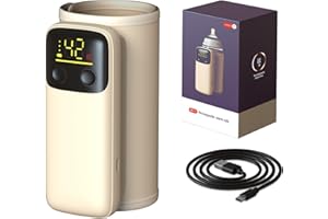 VVU&CCO Portable Bottle Warmer for Travel - Fast Heating & Charging, Leak-Proof, Touch Control, Long Battery Life for Constant-Temp for 5-8 Hours, Feeding While Charging