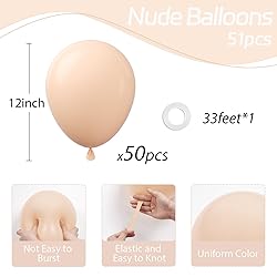 Nude Balloons 12 inch, Beige Latex Balloons 50pcs