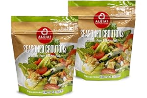 ALEIAS BEST. TASTE. EVER. Aleia’s Gluten Free Seasoned Croutons – 5.5oz (2 Pack) – Crunchy Topping for Salads & Soups – Dairy Free, Soy Free, Low Sodium, No MSG, Kosher