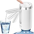 JOYHILL 5 Gallon Water Bottle Pump - Foldable Spout, Smart LED Display, Quiet Operation, Long-Lasting 1200mAh Battery, Food-Grade Material, Portable for Home, Office & Outdoor Use(White)