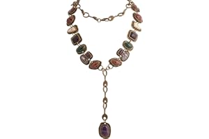 MINACHI Bohemian Created Turquoise Beaded Y-Necklace, Turquoise-toned Multi-shaped Pendant, Dainty Elegant Jewelry for Women