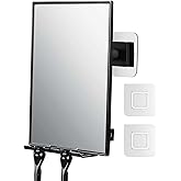 LFOYOU Shower Mirror for Shaving & Washing Your Face with a Squeegee - Built-in Two Razor Holder, 360°Rotation Adjustable Sha