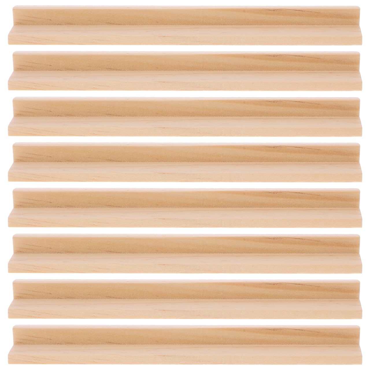 Gogogmee Wooden Domino Racks 8Pcs Multi-Function Domino Trays and Holders for Alphabet Cards Display Desktop Diy Accessory for Kids Games and Crafts