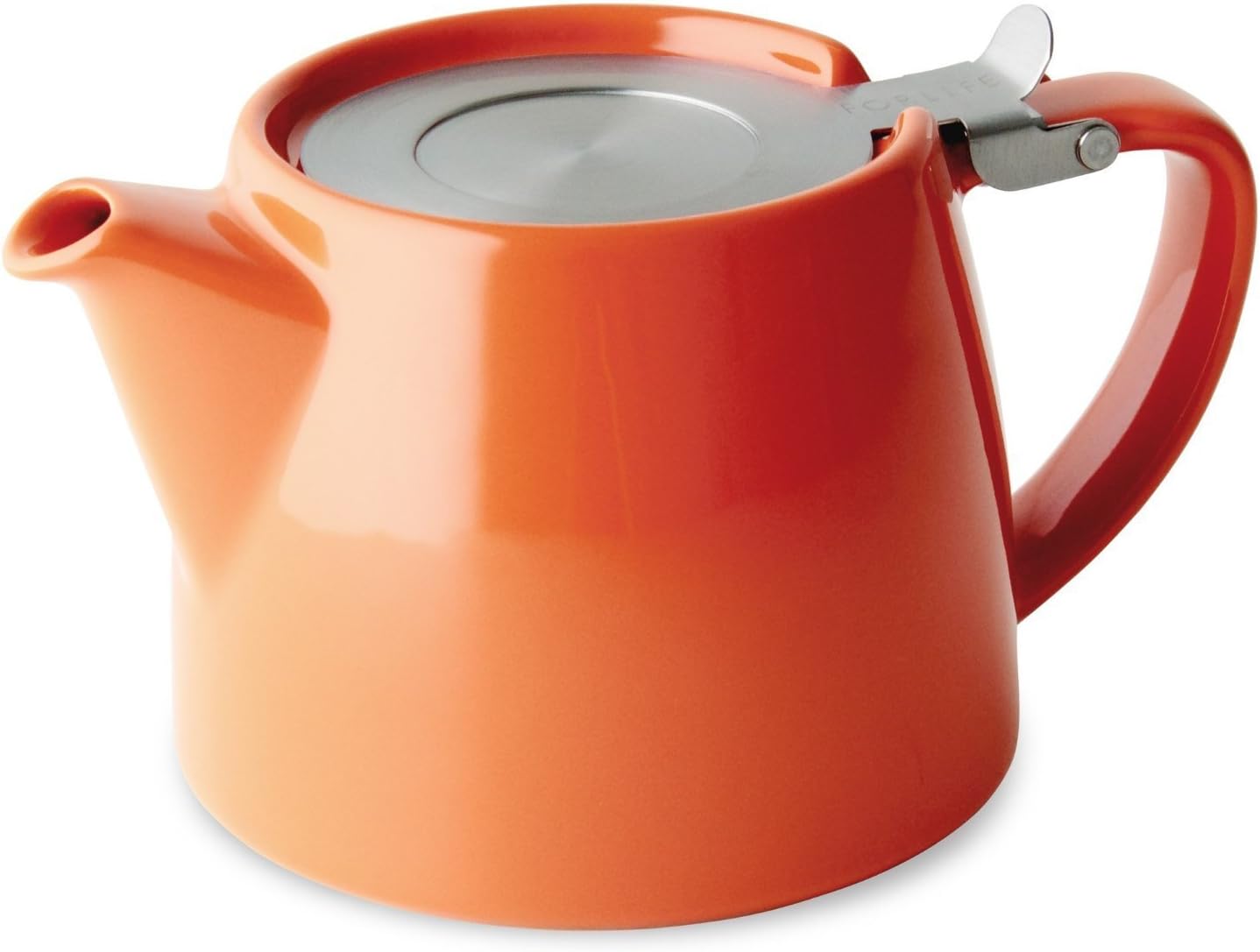 Forlife Stump Teapot With Lid & 0.3mm Fine Infuser 550ml 18oz Carrot