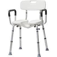 Shower Chair for Inside Shower with Arms and Back, Anti-Slip Design Shower Seat, Shower Chair for Elderly and Disabled with G