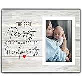 The Best Parents Grandparents Picture Frame, Grandkids Photo Frame, Baby Grandpa Grandma Photo Frame 8x10, Grandparents Baby Announcement Gifts