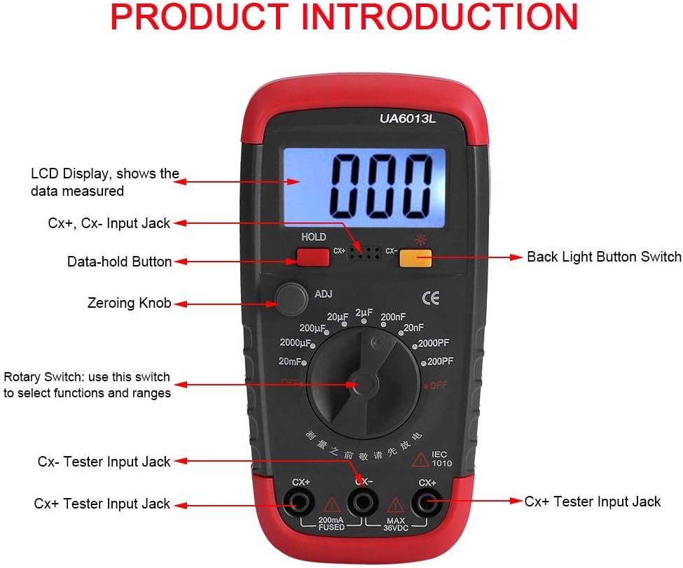 Capacitance Capacitor Tester, Capacimeter, Portable Capacitance Meter
