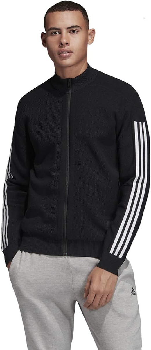 adidas Men's Essentials 3-stripes Tricot Track Jacket (Black1, Large) at  Men’s Clothing store