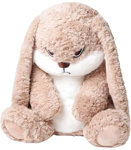Grumpy Bunny Plushie Toy, Cute & Funny Rabbit Stuffed Animal With - View #3