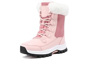 COOJOY Womens Winter Snow Boots Waterproof Shoes Walking Comfortable Hiking Tennis Booties Furry Mid Calf Warm Lightweight
