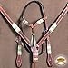 HILASON American Leather Horse Headstall Breast Collar Rawhide Braidedthumb 1