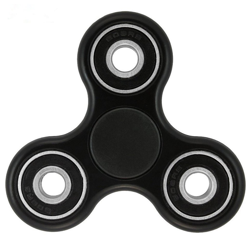 CASOFU Tri-Spinner Fidget Spinner Toy Stress Reducer Ceramic Bearing - Perfect For ADD, ADHD, Anxiety, and Autism Adult Children ,Black - D