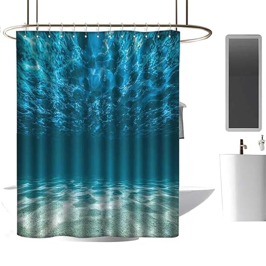 Coolteey Rideaux De Douche Bleu Et Vert Ocean Decor