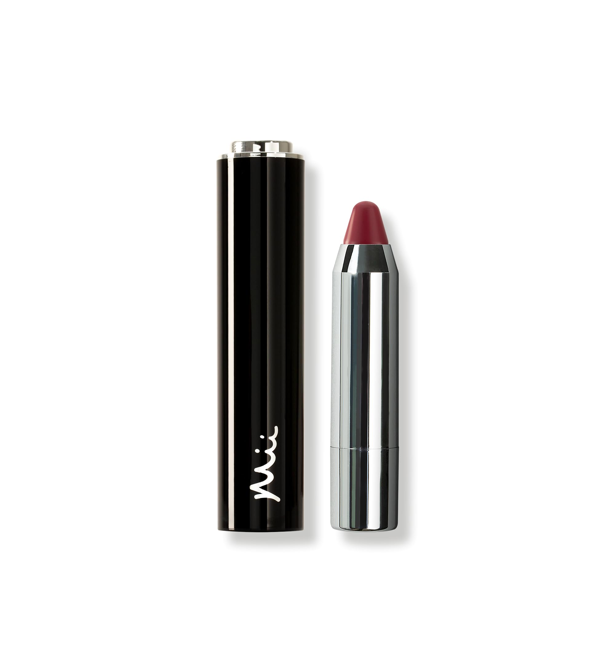 Mii Cosmetics Click & Colour Lip Crayon, Long Lasting & Highly Pigmented Lipstick, Silky Smooth Crayon with Comfortable, Non-Sticky Finish, French Fuchsia, Merlot