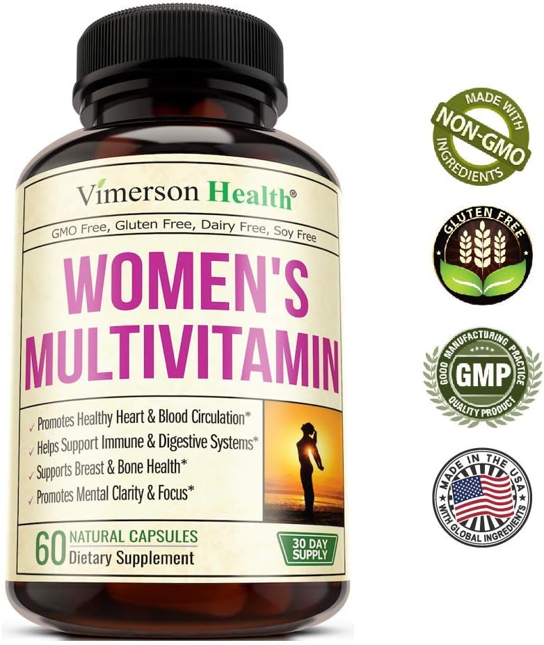Women's Daily Multivitamin Multimineral Supplement. Vitamins and Minerals. Chromium, Magnesium, Biotin, Zinc, Calcium, Green Tea. Antioxidant Properties for Women. Heart, Breast Health. 60 Capsules: Health & Personal Care
