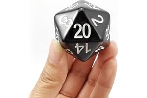 BESCON DICE Bescon Jumbo Glowing D20 38MM, Big Size 20 Sides Dice Blue Glow in Dark, Big 20 Faces Cube 1.5 inch