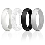 ROQ Silicone Rubber Wedding Ring for Women, Dome