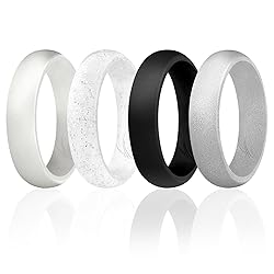 ROQ Silicone Rubber Wedding Ring for Women, Dome