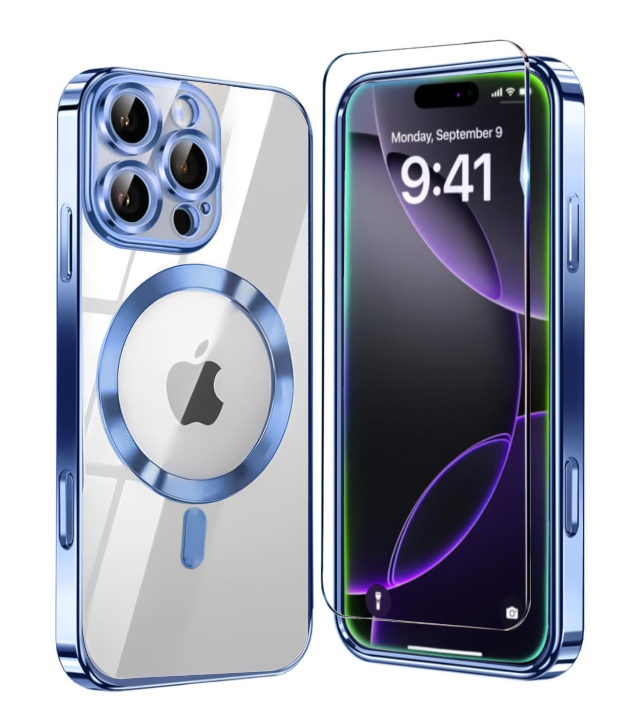 Astter for iPhone 16 Pro Max Case,Magnetic iPhone 16 ProMax Case [Compatible with MagSafe],with Screen Protector & Camera Protection for Shockproof Cover iPhone 16 Pro Max Phone Casas-Blue