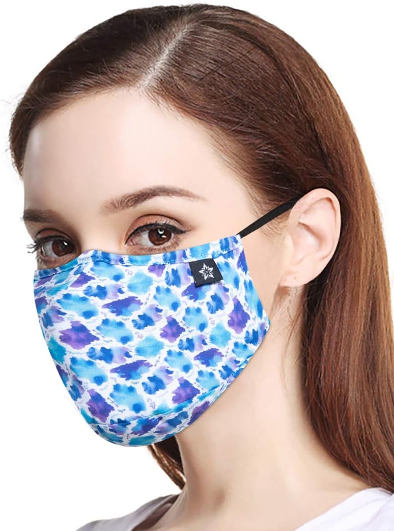 Mouth Face cover Cotton Dust Reusable and Washable Fashion Cute Adjustable Germ Protection Half Cloth Shields with PM2.5 Activated Carbon Filter for Pollution,Pollen,Smoke, Running, Personal Health