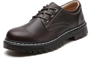 XIKETE Women's Classic Oxfords Lace Up Business Formal Dress Shoes Platform Oxford Shoes Slip Resistant Service Boots