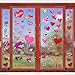 Ivenf Valentines Day Decorations Heart Window Clings Decor, Kids School Home Office Large Valentines Hearts Accessories Birthday Party Supplies Gifts, 4 Sheet 70pcs