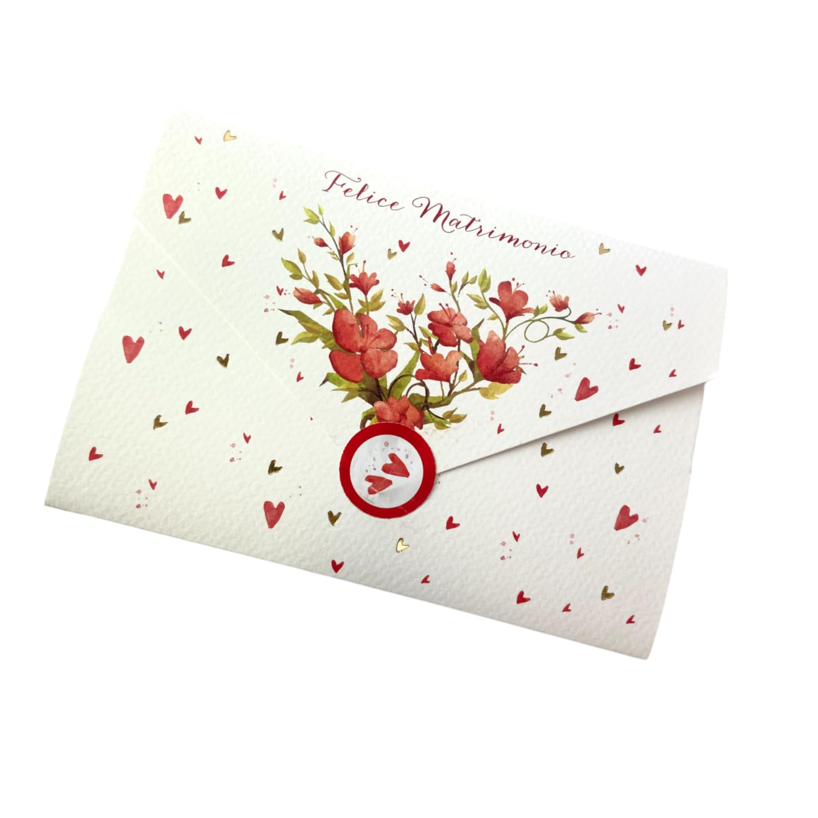 LINA OFFICINE GRAFICHE CREATIVE Wedding Greeting Card Money Holder, Inner Envelope for Bride and Groom Gift Included – with Label Close Envelope, 11 x 16 cm 96-254