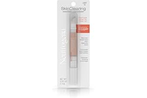 Neutrogena SkinClearing Blemish Concealer Face Makeup with Salicylic Acid Acne Medicine, Non-Comedogenic and Oil-Free Concealer Helps Cover, Treat & Prevent Breakouts, Light 10,.05 oz