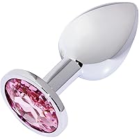Hmxpls Pink Jeweled Beginners Butt Plug Sex Love Games Personal Massager for Women Men Couples Lover Stainless Steel Anal Plu