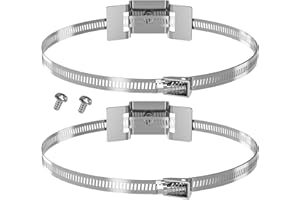 CHOWZZ Adjustable Sign Mounting Bracket for Larger Poles,4 to 15" Metal Street Sign Mounting Bracket Hardware,Propane/Expansion Tank Bracket for Water Heater,2 Pole Brackets with 2 Straps