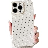Lovmooful Compatible for iPhone 13 Pro Case Cute Polka Dot with Aesthetics Design for Girls Women Soft TPU Shockproof More Protective Girly for iPhone 13 Pro Case-White