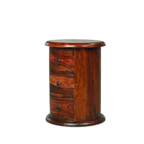 Sheesham Wood Thakat 3 Drawer Cylinder Chest Amazon.co.uk Kitchen & Home
