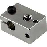 POLISI3D 500℃ High Temperature Plated Copper Heater Block Compatible with PT100 Cartridge Sensor Version V6 Hotend Titan Aero Extruder Prusa i3 MK3 MK3S 3D Printer (Copper)