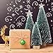 KUUQA 36Pcs Mini Sisal Snow Frost Christmas Trees Bottle Brush Trees Plastic Winter Snow Ornaments Tabletop Trees with Merry Christmas Letters for Xmas Party Diorama Models Small Size Trees