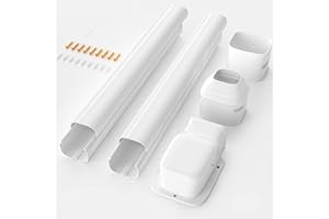 Toutgood 3'' 7.5Ft Line Set Cover Kit for Mini Split Ductless Air Conditioners and Heat Pumps, Central AC Decorative Upgraded UV-Proof Strong& Durable PVC Pipe
